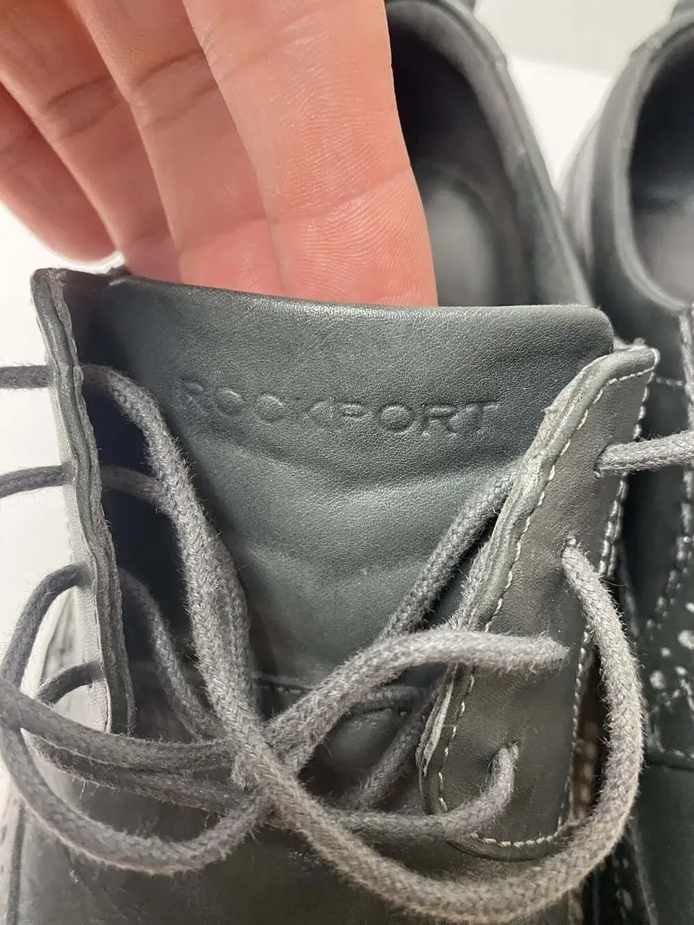 Rockport Lightweight Trutech Gray Topstitched Leather Wing Tips Lace Size 10